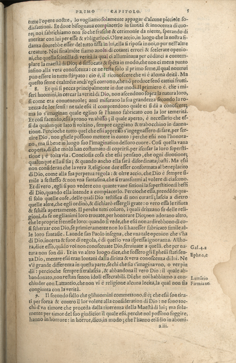Institutione della Religion Christiana di Giovanni Calvino, edizione 1557 in Italiano tradotta per Giulio Cesare Paschali
