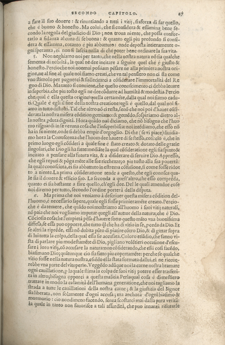 Institutione della Religion Christiana di Giovanni Calvino, edizione 1557 in Italiano tradotta per Giulio Cesare Paschali