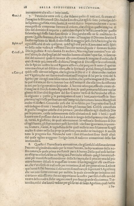 Institutione della Religion Christiana di Giovanni Calvino, edizione 1557 in Italiano tradotta per Giulio Cesare Paschali