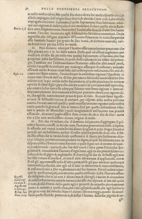 Institutione della Religion Christiana di Giovanni Calvino, edizione 1557 in Italiano tradotta per Giulio Cesare Paschali