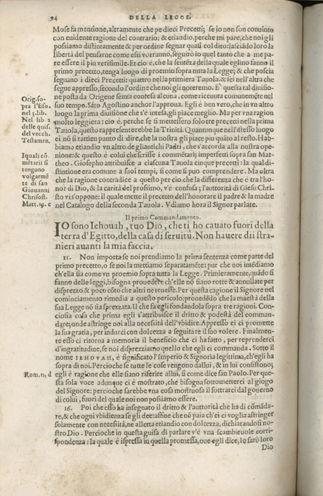 Institutione della Religion Christiana di Giovanni Calvino, edizione 1557 in Italiano tradotta per Giulio Cesare Paschali