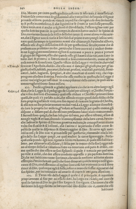 Institutione della Religion Christiana di Giovanni Calvino, edizione 1557 in Italiano tradotta per Giulio Cesare Paschali