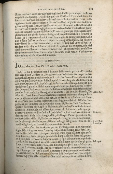 Institutione della Religion Christiana di Giovanni Calvino, edizione 1557 in Italiano tradotta per Giulio Cesare Paschali