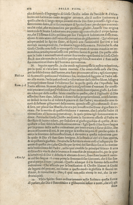 Institutione della Religion Christiana di Giovanni Calvino, edizione 1557 in Italiano tradotta per Giulio Cesare Paschali