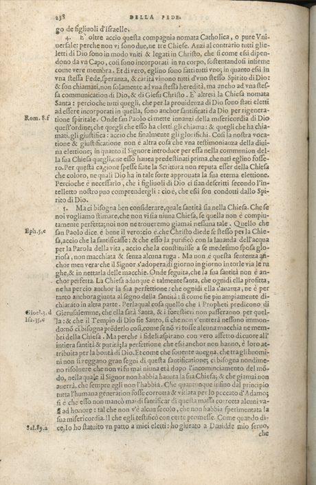 Institutione della Religion Christiana di Giovanni Calvino, edizione 1557 in Italiano tradotta per Giulio Cesare Paschali