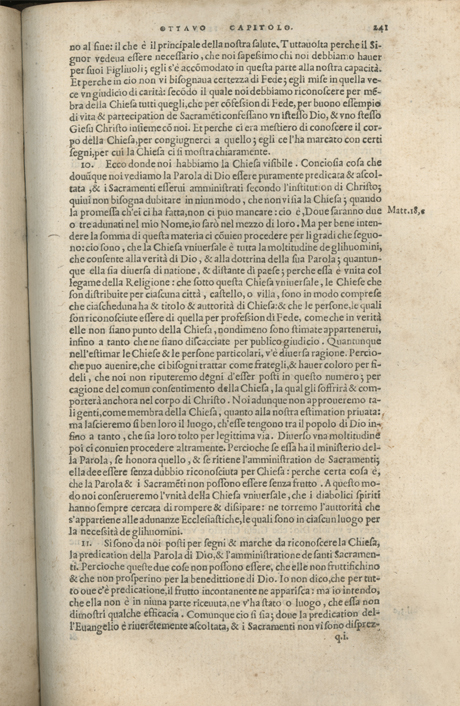 Institutione della Religion Christiana di Giovanni Calvino, edizione 1557 in Italiano tradotta per Giulio Cesare Paschali