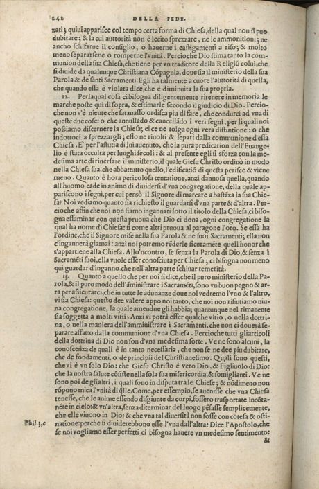 Institutione della Religion Christiana di Giovanni Calvino, edizione 1557 in Italiano tradotta per Giulio Cesare Paschali