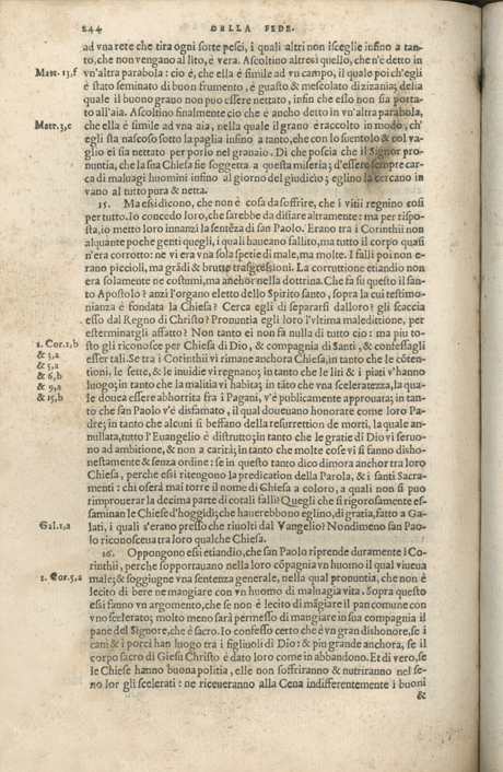 Institutione della Religion Christiana di Giovanni Calvino, edizione 1557 in Italiano tradotta per Giulio Cesare Paschali