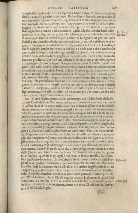 Institutione della Religion Christiana di Giovanni Calvino, edizione 1557 in Italiano tradotta per Giulio Cesare Paschali