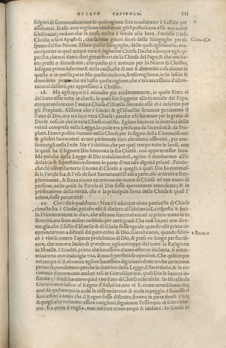 Institutione della Religion Christiana di Giovanni Calvino, edizione 1557 in Italiano tradotta per Giulio Cesare Paschali