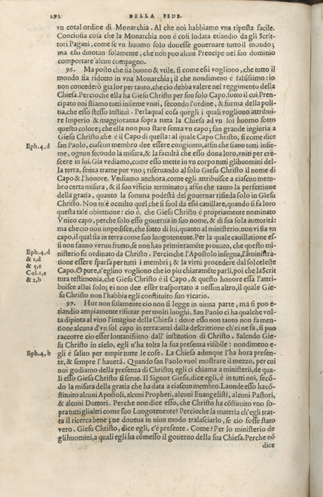 Institutione della Religion Christiana di Giovanni Calvino, edizione 1557 in Italiano tradotta per Giulio Cesare Paschali
