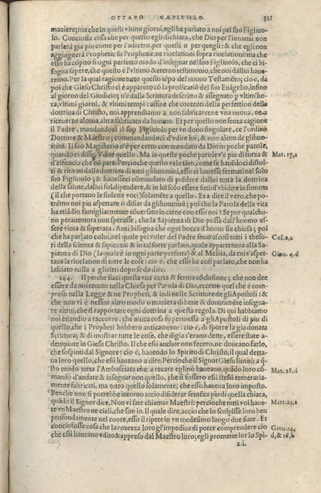 Institutione della Religion Christiana di Giovanni Calvino, edizione 1557 in Italiano tradotta per Giulio Cesare Paschali