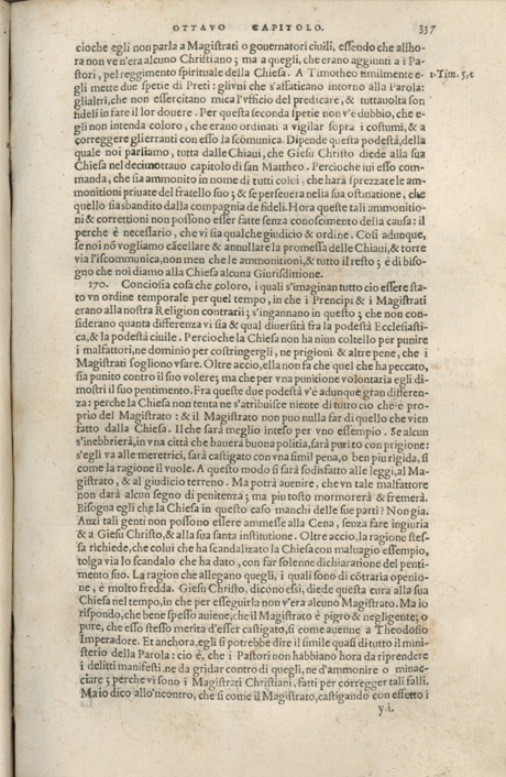 Institutione della Religion Christiana di Giovanni Calvino, edizione 1557 in Italiano tradotta per Giulio Cesare Paschali