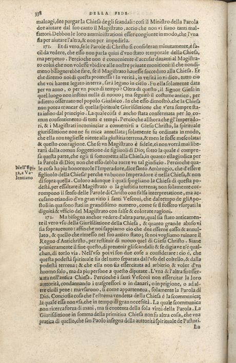 Institutione della Religion Christiana di Giovanni Calvino, edizione 1557 in Italiano tradotta per Giulio Cesare Paschali