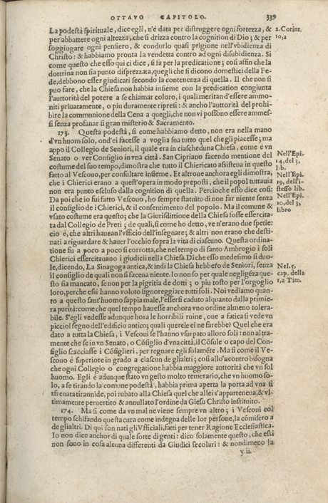 Institutione della Religion Christiana di Giovanni Calvino, edizione 1557 in Italiano tradotta per Giulio Cesare Paschali