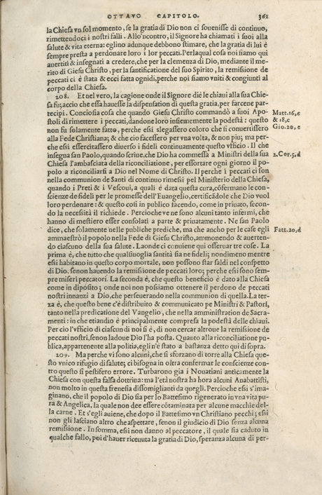 Institutione della Religion Christiana di Giovanni Calvino, edizione 1557 in Italiano tradotta per Giulio Cesare Paschali