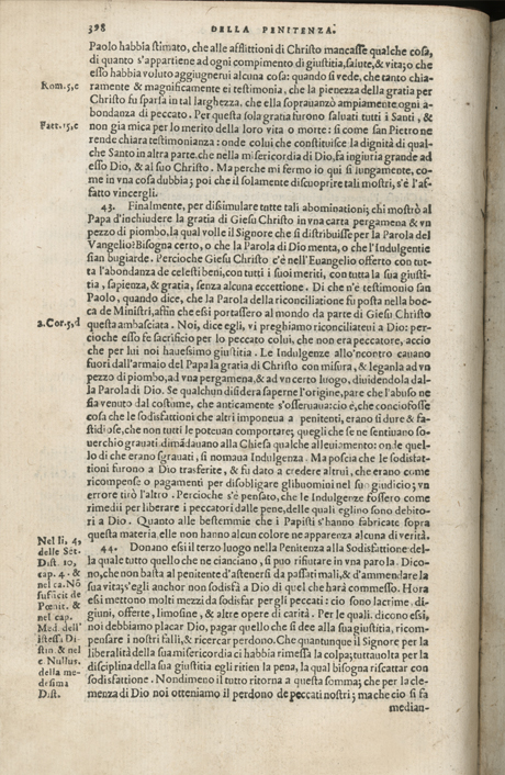 Institutione della Religion Christiana di Giovanni Calvino, edizione 1557 in Italiano tradotta per Giulio Cesare Paschali